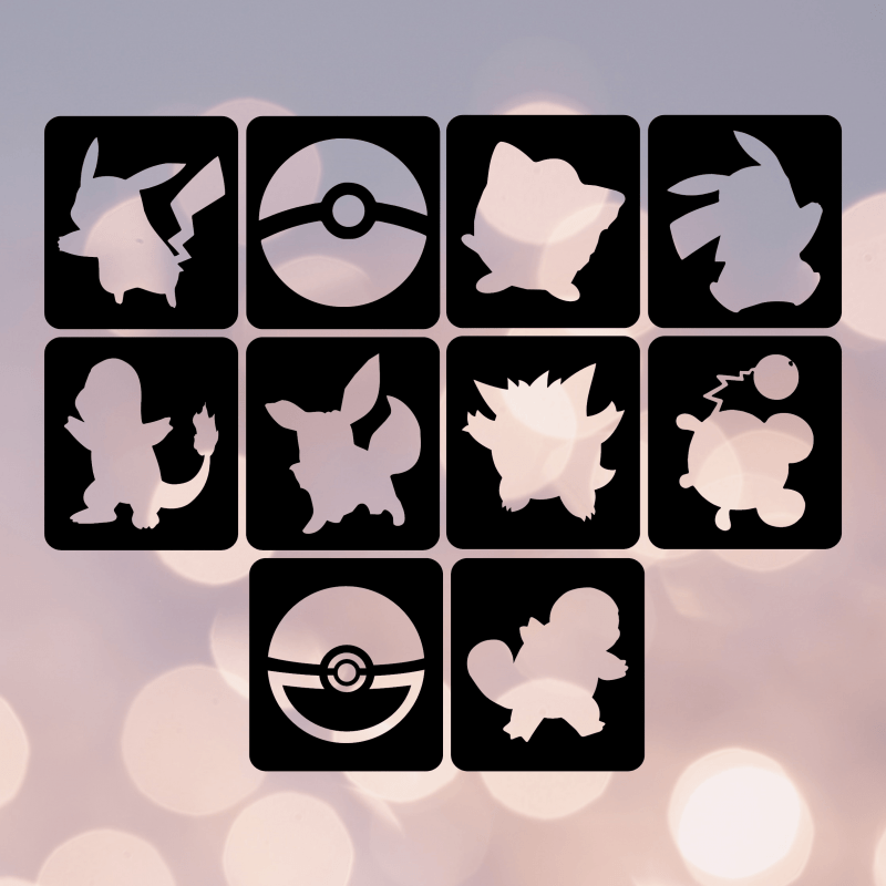 Pokemon zestaw szablonow